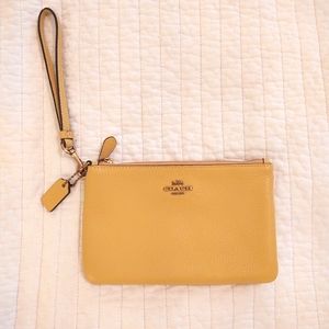 Coach Yellow Leather Wristlet